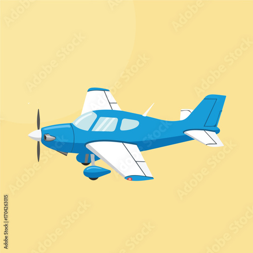 Vector design and illustration of a personal airplane for animation and motion graphics