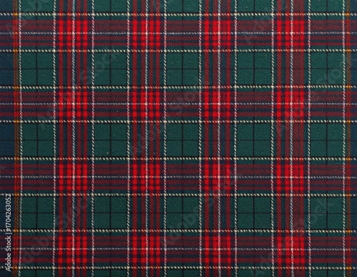 Close-up of a vibrant tartan fabric