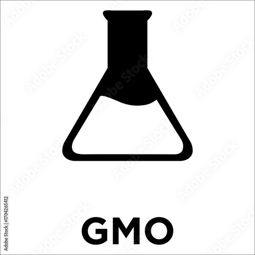 Black and white gmo icon showing Vector