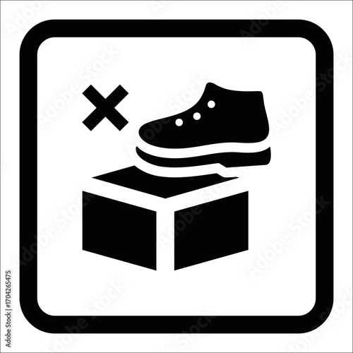 Do not stand on the box symbol indicating safety and proper handling advice Vector