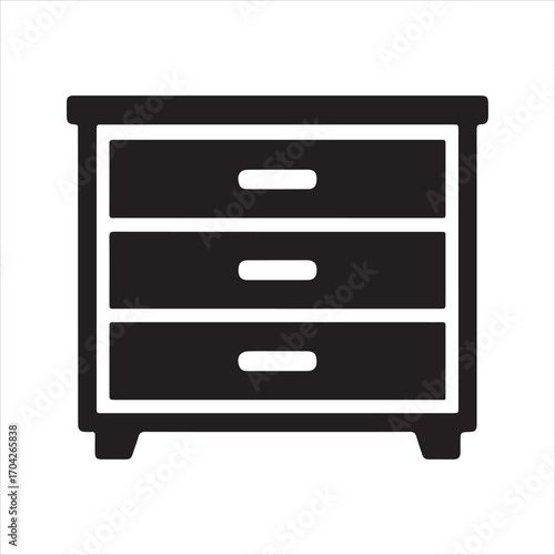 Dresser icon silhouette vector with white background