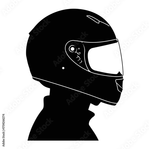 Motorcycle Helmet Silhouette Protective Headgear for Riders and Motorcycle Enthusiasts 