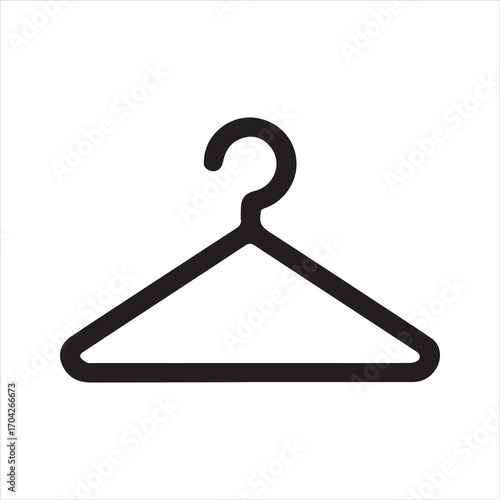 Coat Hanger icon silhouette vector with white background