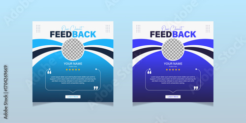 Client testimonial vector design template, client testimonial social media web banner, customer feedback testimonial template, client review testimonial template, Modern client testimonial,
