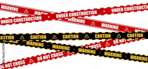 Safety and Warning Tape Mockup with Industrial Symbols Danger Caution Alert Stripes Vector Illustration Fully Editable Layout