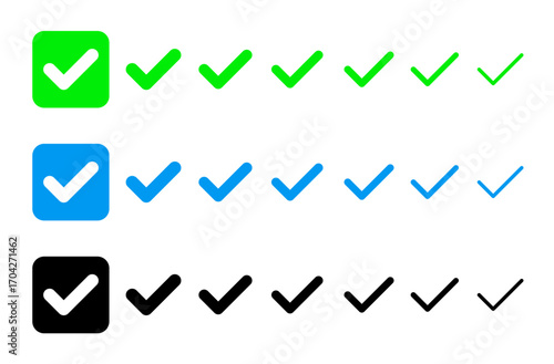 Frame Tick Approve True Icon Button UI Mockup with Interactive Editable Vector Interface Design
