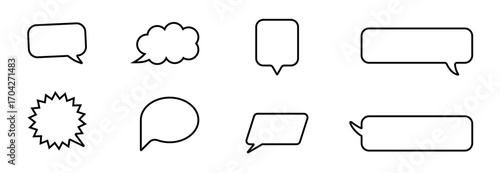 Conversation Bubble Icon Pack with Messaging Clouds Dialog Symbols and Communication UI Elements Vector Illustration