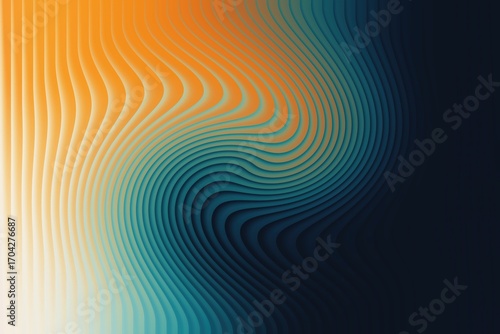 Abstract swirling gradient pattern with organic lines in orange, teal, and dark blue, suggesting fluid motion
