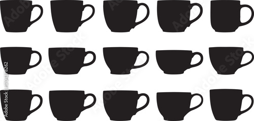 Coffee Cup Silhouette Vector Illustration Hot Drink Beverage Mug Cafe Restaurant