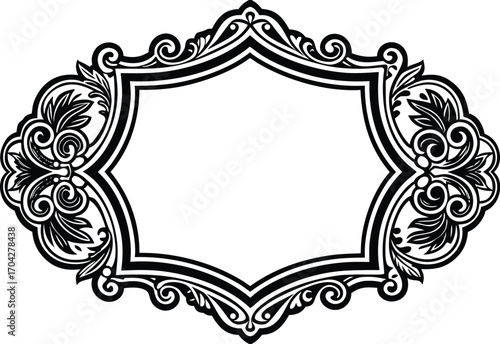 black and white floral frame