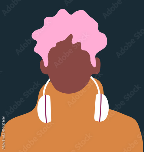 Abstract man, head portrait. Hand drawn vector illustration.