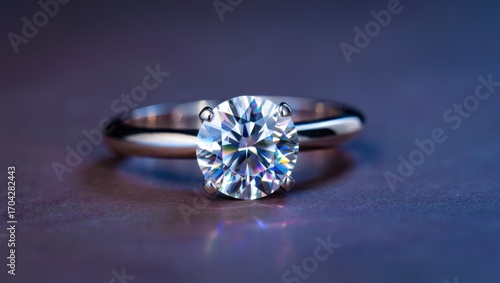 Exquisite Sparkling Diamond Ring Showcasing Brilliance and Elegance Captured in a Soft, Artistic Light for Jewelry Enthusiasts and Collectors