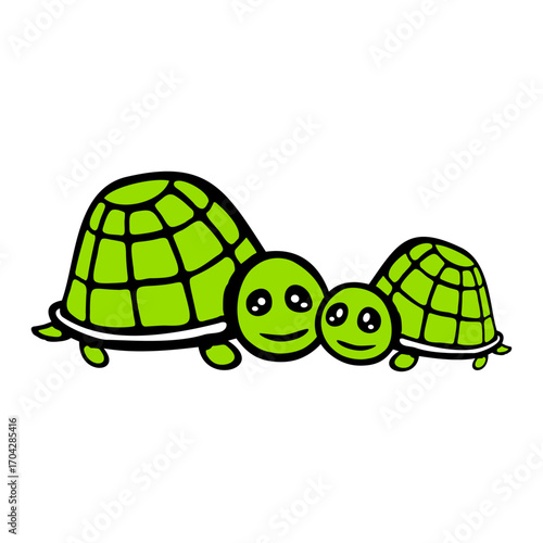 2 turtles cuddling love mom child family dad mom