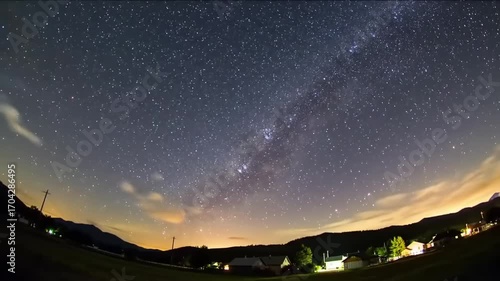 Night sky over landscape