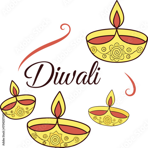 Celebrate Diwali with vibrant diya lamps and festive Indian holiday greetings for joy