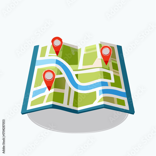 Navigating Your Journey A Colorful Map Illustration
