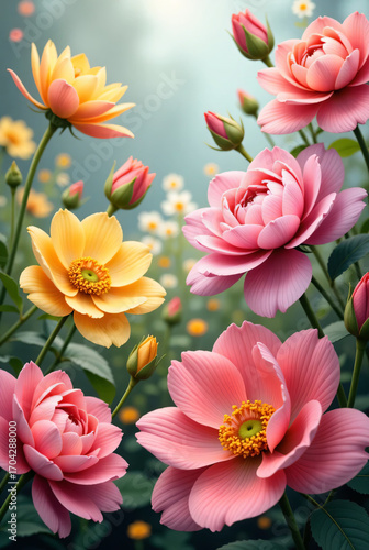 Wallpaper Mural spring flowers background Torontodigital.ca