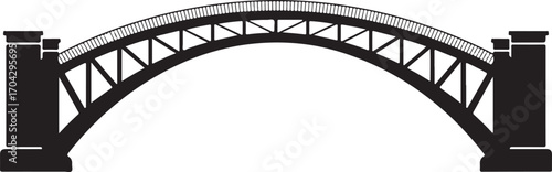 Bridge Silhouette Vector Illustration Featuring Architectural and Engineering Marvels