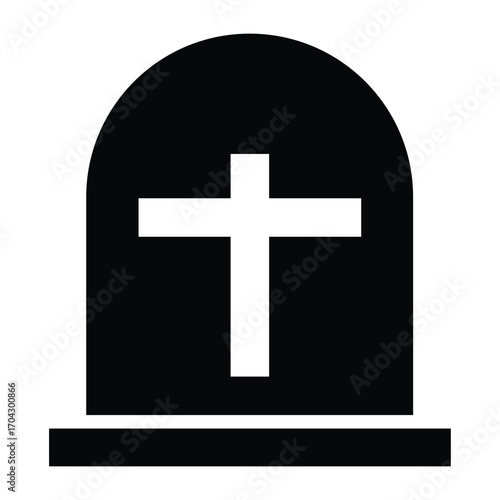 Eternal Rest: A simple yet powerful depiction of a tombstone, a solemn symbol of remembrance.