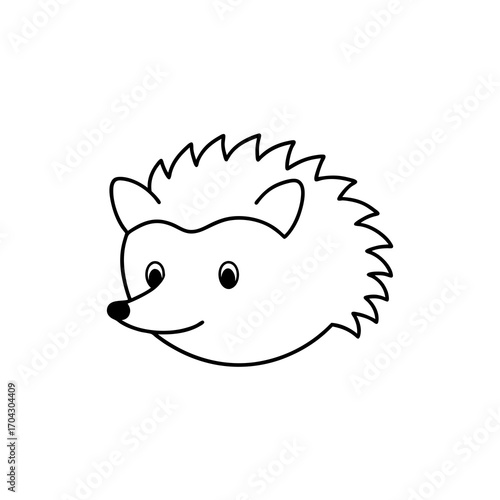 Simple outline of a hedgehog on transparent background