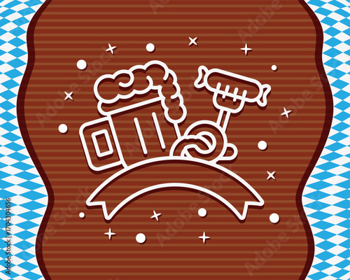 Colorful Oktoberfest Badge Vector Illustration