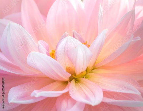 Close-up of delicate pink dahlia
