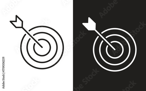 Dual Color Target Icon with Arrow in Bullseye
