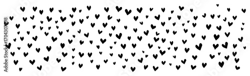 Cute Hearts Scatter Seamless Pattern Vector – Hand-Drawn Love Confetti Background for Valentines Cards, Wedding Invitations, Scrapbooking, Textile Prints