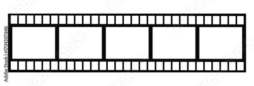 Curved film strip icon , Movie reel. Roll of retro film strip on isolated white background. Photographic film in retro style. Curved film strip. eps10