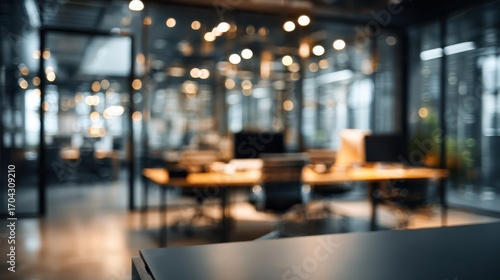 Wallpaper Mural defocused office interior modern workspace background blur bokeh corporate meeting room Torontodigital.ca