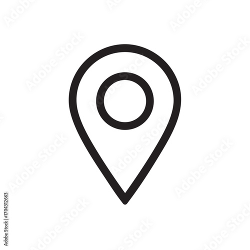 Simple black and white outline icon of a location pin marker symbolizing a point on a map Free Download Simple black and white outline icon of a location pin marker symbolizing a point on a map - GFXLoad