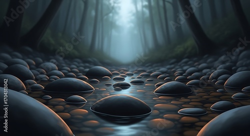 Dark Forest Stream Path.
