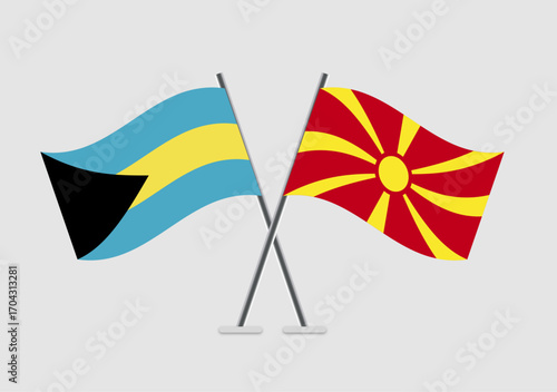Bahamas and Macedonia vector flags in mutual respect layout