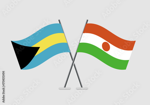 Bahamas and Niger vector flags with simple international vibe