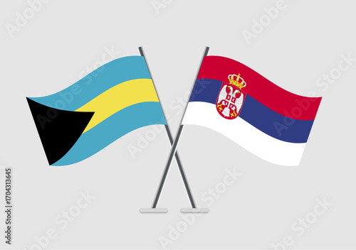 Bahamas and Serbia vector flags featured in global discussion theme