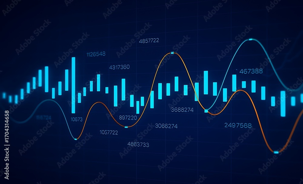 Fototapeta premium Stock market and trading, digital graph.