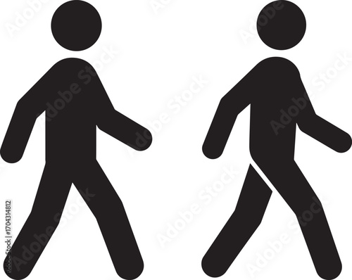 Two pedestrian walkers silhouette
