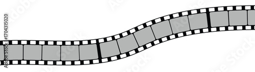 Curved film strip icon , Movie reel. Roll of retro film strip on isolated white background. Photographic film in retro style. Curved film strip. eps10