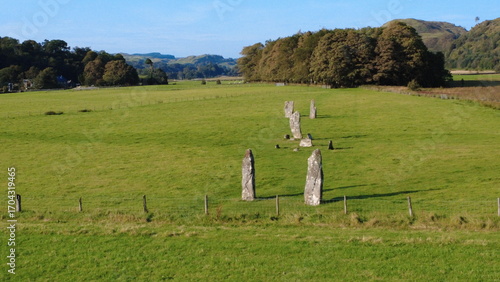 Nether Largie Neolithic Standing Stones, Kilmartin Glen, Argyll and Bute, Scotland, UK