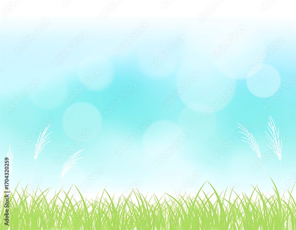 Obraz premium Simple, light, grassy field against a soft sky