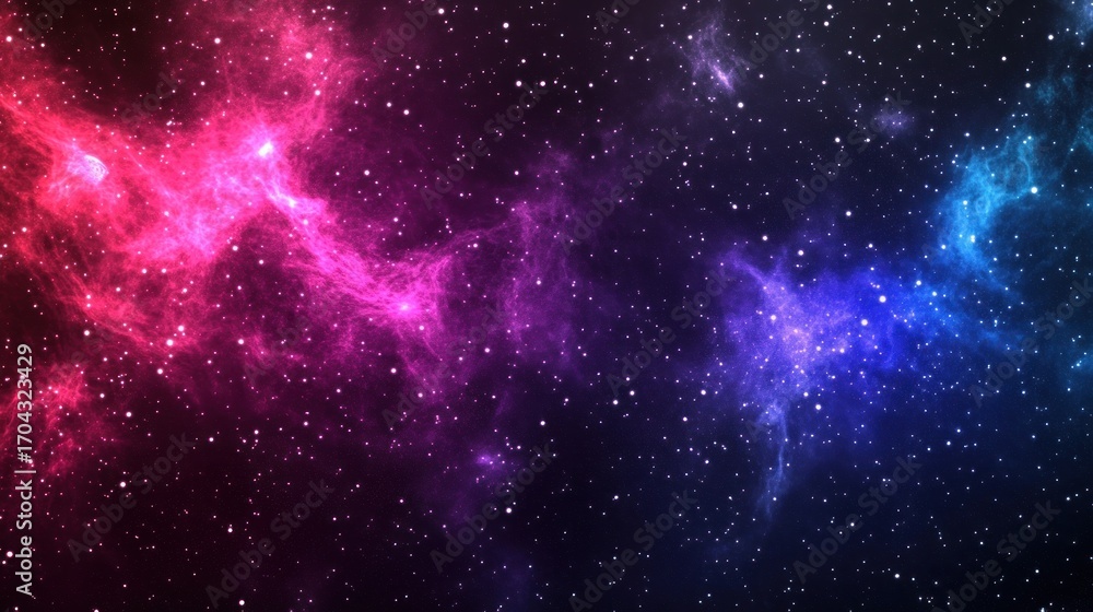 Fototapeta premium Pink and blue nebula in deep space