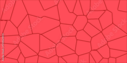 Abstract red and white geometric mosaic pattern with a seamless honeycomb structure. seamless white or grey geometric business background, Abstract grey and white background with mosaic. cell, wall