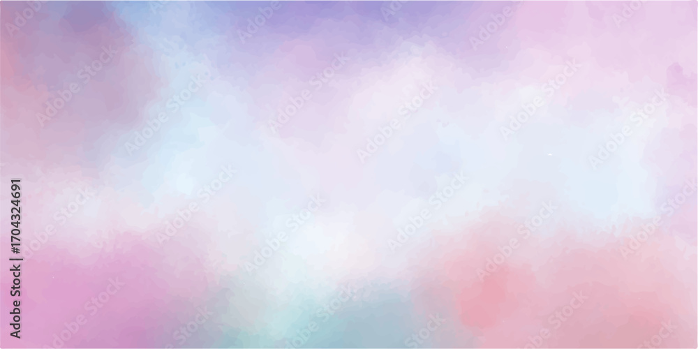Vibrant abstract watercolor art with a textured paper backdrop and bokeh light, illustrating a colorful blend of smoke and fire. Abstract brush painted sky fantasy pastel pink watercolor background