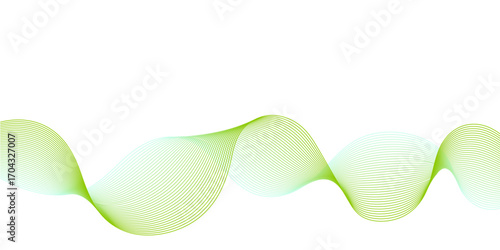 Vector illustration of a natural green wave with bubbles on an abstract background