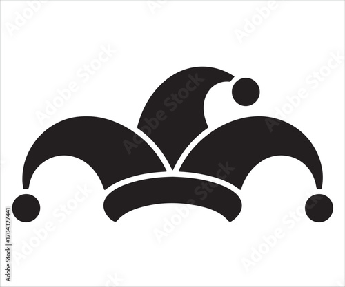 Silhouette of jester hat symbolizing comedy and entertainment