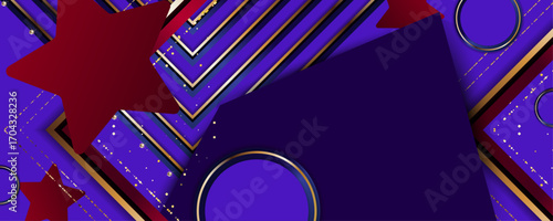Abstract gold background luxury dark purple noble color plum eggplant and golden line template premium vector