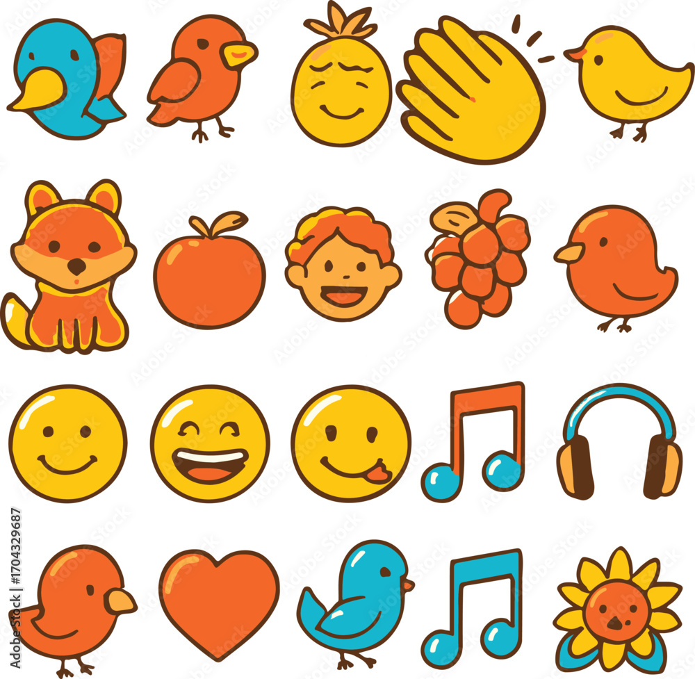Fototapeta premium animal icons set vector design