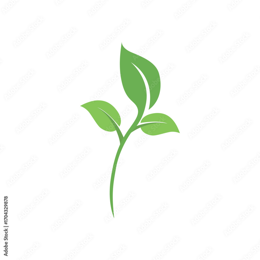 Fototapeta premium Green tree leaf ecology logo design with natural elements