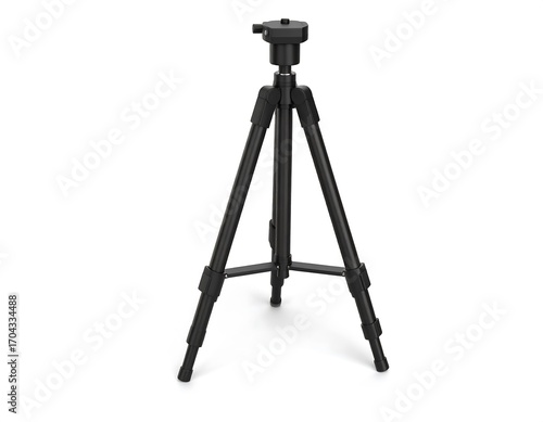 Black tripod on white background