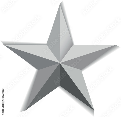 Black and White star. Golden Christmas star isolated on white background. Nice illustration of a 3d look Black and White star on white background. Star vector collection.